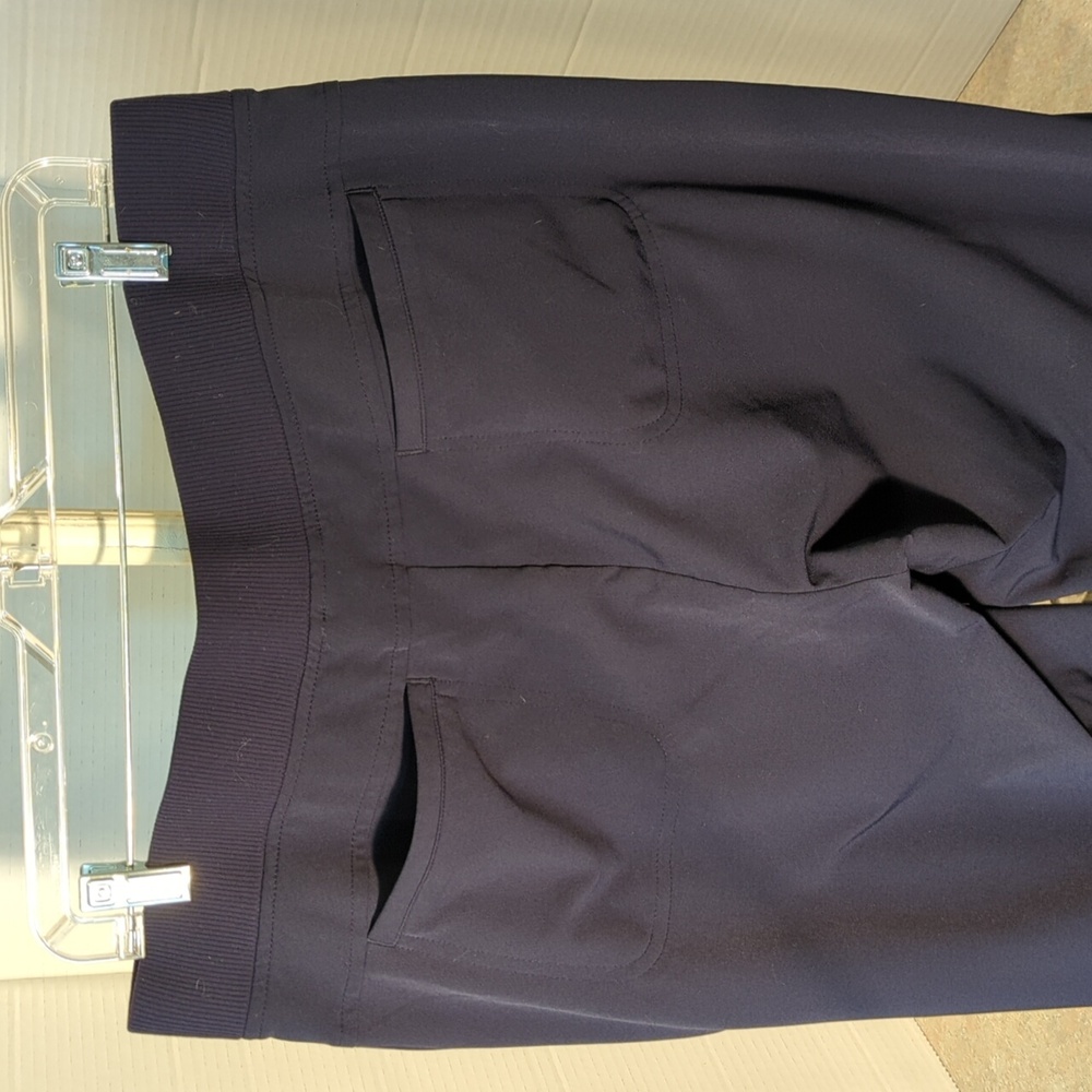 Athleta Women's Navy Blue Wide Leg Joggers W/Toggles At The Ankle To Adjust 12 - Picture 6 of 7